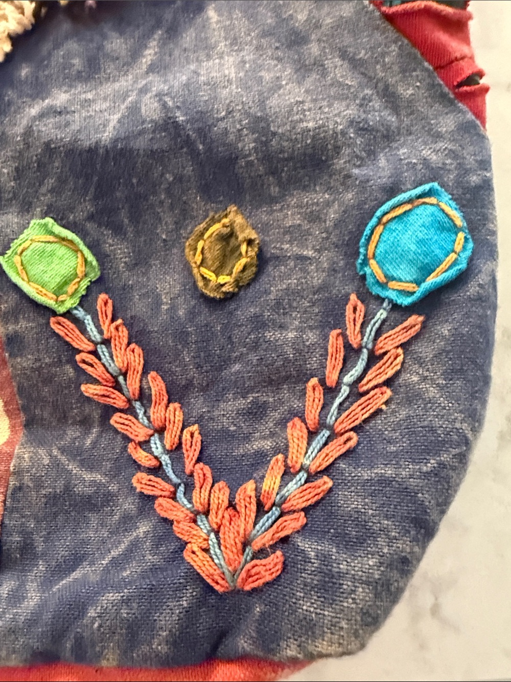 Handcrafted Multi-Color Boho Shoulder Bag - Picture 4 of 10